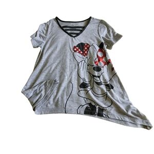 Disney Gray and Black Minnie Mouse Top